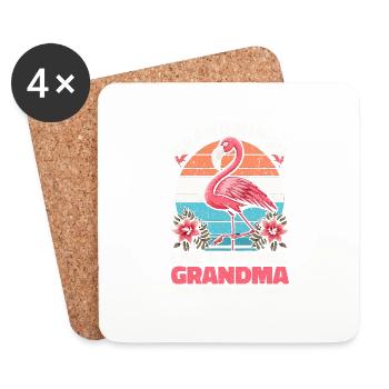 Grandmingo - Flamingo style grandma, just cool! - Coasters (set of 4) - white - Front