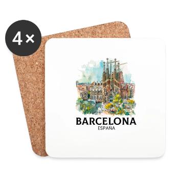 barcelona spain espana - Untersetzer (4er-Set) - Weiß - Vorne