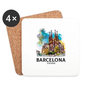 barcelona spain espana - Untersetzer (4er-Set) - Weiß - Vorne