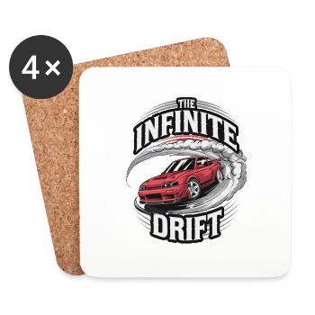 infinite drift - course voiture - Dessous de verre (lot de 4) - blanc - Devant
