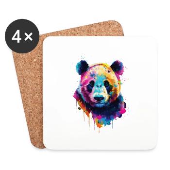 Panda - Untersetzer (4er-Set) - Weiß - Vorne