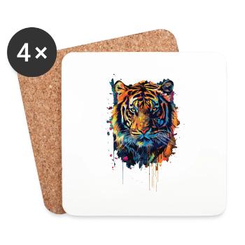 Tiger - Coasters (set of 4) - white - Front