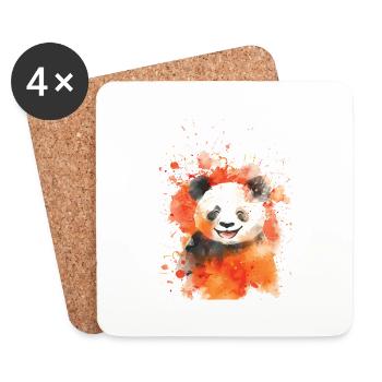 Panda - Untersetzer (4er-Set) - Weiß - Vorne