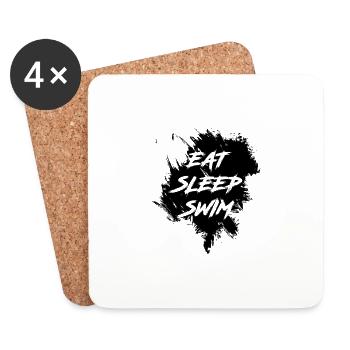 Eat Sleep Swim - Coasters (set of 4) - white - Front