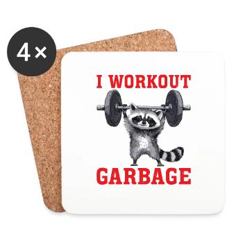 I Workout So I Can Eat Garbage 2 - Untersetzer (4er-Set) - Weiß - Vorne