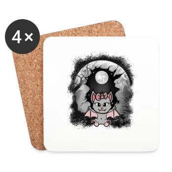 Halloween Fledermaus Fledermäuse Kinder Kind - Untersetzer (4er-Set) - Weiß - Vorne