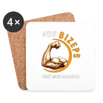 MY BICEPS, NOT MY CHARACTER - Coasters (set of 4) - white - Front