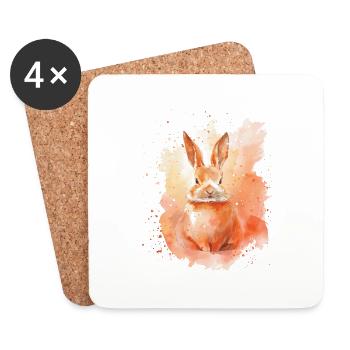 Rabbit - Coasters (set of 4) - white - Front