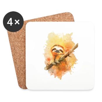 Paresse - Dessous de verre (lot de 4) - blanc - Devant