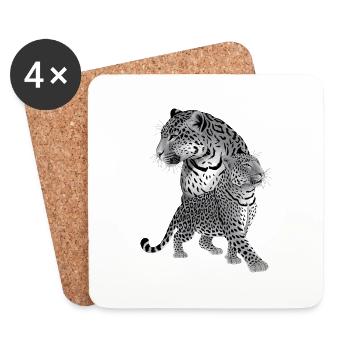 Leopard - Untersetzer (4er-Set) - Weiß - Vorne