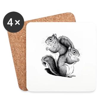 Squirrel - Coasters (set of 4) - white - Front