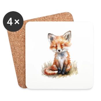 Fox - Coasters (set of 4) - white - Front