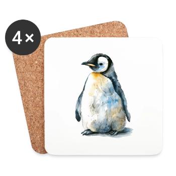 Pingouin - Dessous de verre (lot de 4) - blanc - Devant