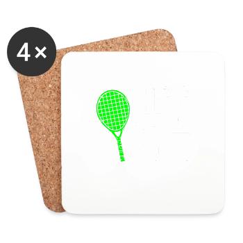 Joueur de tennis - Dessous de verre (lot de 4) - blanc - Devant