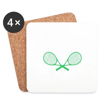 Joueur de tennis - Dessous de verre (lot de 4) - blanc - Devant