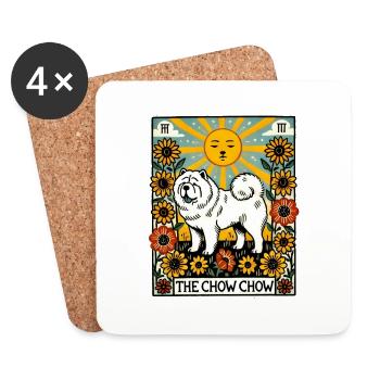La carte de tarot Chow Chow Dog - Dessous de verre (lot de 4) - blanc - Devant