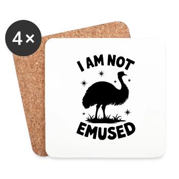 Emu Dire Australie Emus Drôle Cadeau D’émeu - Dessous de verre (lot de 4) - blanc - Devant