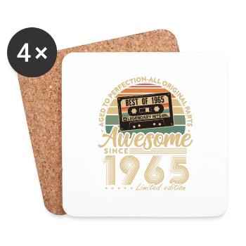 Vintage 1965 Birthday Gift Born 1965 - Coasters (set of 4) - white - Front