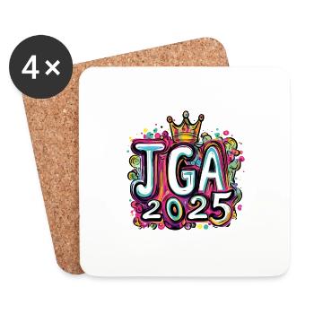 Jga 2025 Enterrement de vie de garçon - Dessous de verre (lot de 4) - blanc - Devant