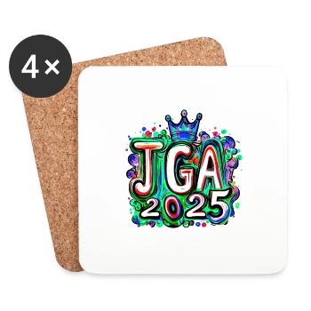 Jga 2025 Enterrement de vie de garçon - Dessous de verre (lot de 4) - blanc - Devant