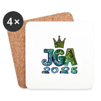 Jga 2025 Enterrement de vie de garçon - Dessous de verre (lot de 4) - blanc - Devant