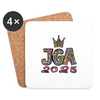 Jga 2025 Junggesellenabschied - Untersetzer (4er-Set) - Weiß - Vorne