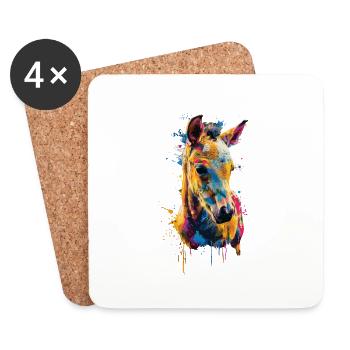 Cheval - Dessous de verre (lot de 4) - blanc - Devant