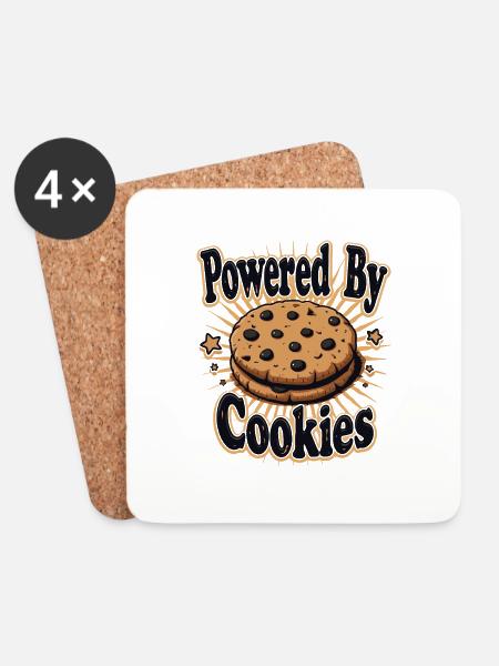 UNTERSTÜTZT DURCH COOKIES - Untersetzer (4er-Set) - Weiß