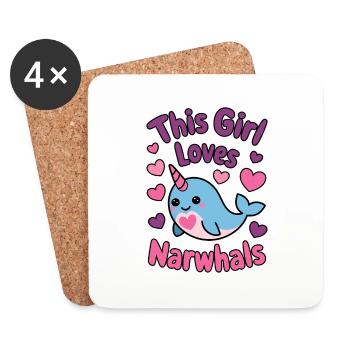 Narwal Spruch Narwale Lustiges Narwal Geschenk - Untersetzer (4er-Set) - Weiß - Vorne