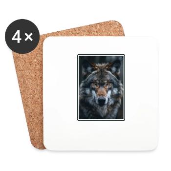 Loups Loup - Dessous de verre (lot de 4) - blanc - Devant