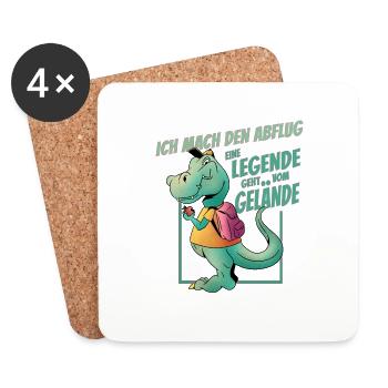 Je m’envole – T-Rex Kita diplômé - Dessous de verre (lot de 4) - blanc - Devant