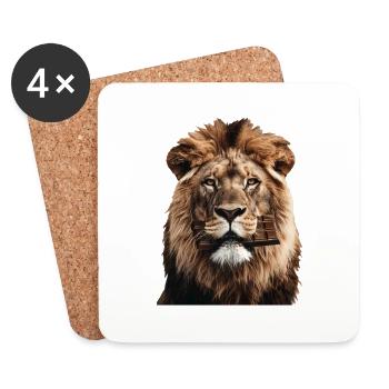 Lion - Coasters (set of 4) - white - Front