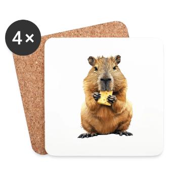 capybara - Coasters (set of 4) - white - Front