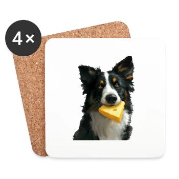 Hund - Untersetzer (4er-Set) - Weiß - Vorne