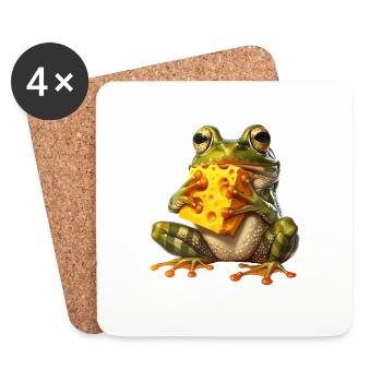 Grenouille - Dessous de verre (lot de 4) - blanc - Devant