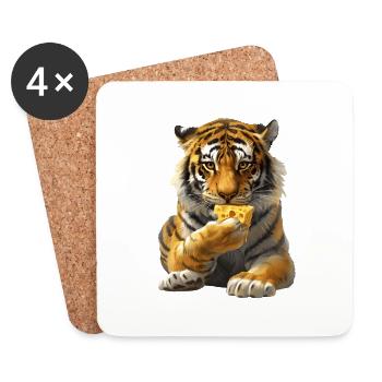 Tiger - Untersetzer (4er-Set) - Weiß - Vorne