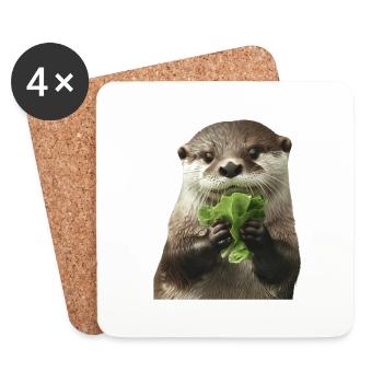 Otter - Coasters (set of 4) - white - Front