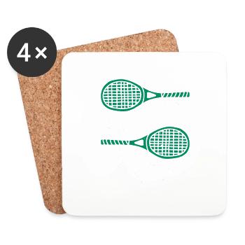 Joueur de tennis - Dessous de verre (lot de 4) - blanc - Devant