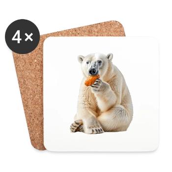 Ours blanc - Dessous de verre (lot de 4) - blanc - Devant