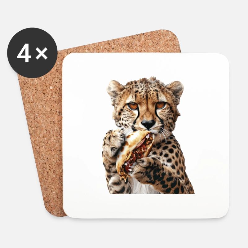 Gepard - Untersetzer (4er-Set) - Weiß
