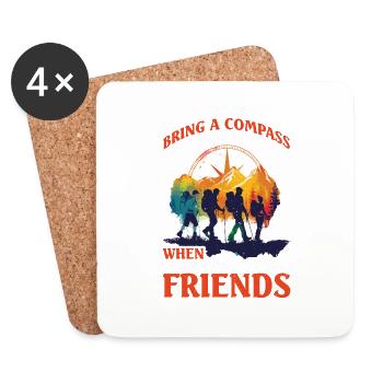 Carry a Compass Avoid Eating Your Friends - Untersetzer (4er-Set) - Weiß - Vorne