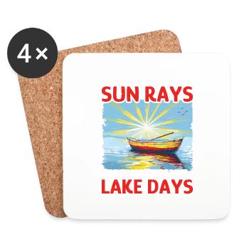 Boat Waves Sun Rays Ain't Nothing Like Lake Days 6 - Untersetzer (4er-Set) - Weiß - Vorne