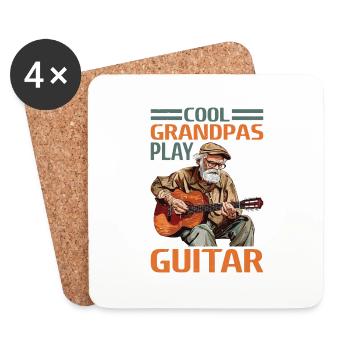 Cool Grandpas Play Guitar 6 - Untersetzer (4er-Set) - Weiß - Vorne