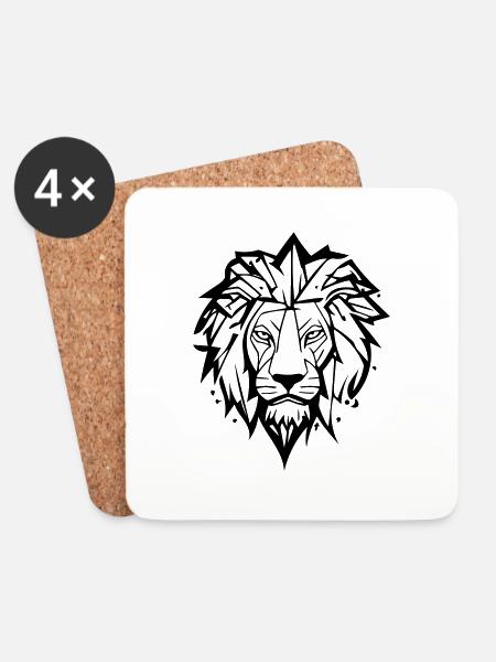 Tiger - Untersetzer (4er-Set) - Weiß