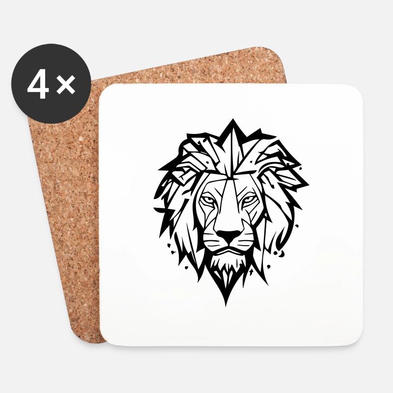 Tiger - Untersetzer (4er-Set) - Weiß
