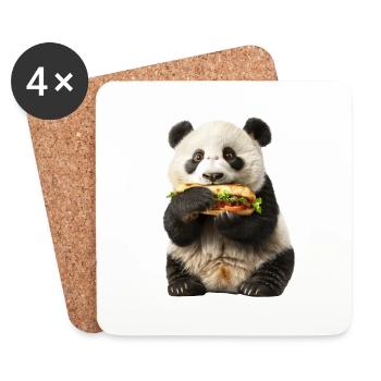 Panda - Dessous de verre (lot de 4) - blanc - Devant