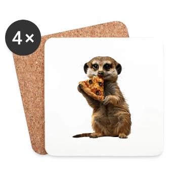 Suricate - Dessous de verre (lot de 4) - blanc - Devant