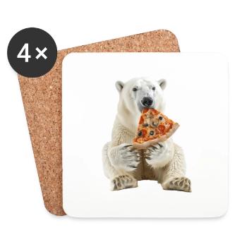 Ours blanc - Dessous de verre (lot de 4) - blanc - Devant