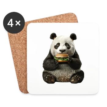 Panda - Dessous de verre (lot de 4) - blanc - Devant