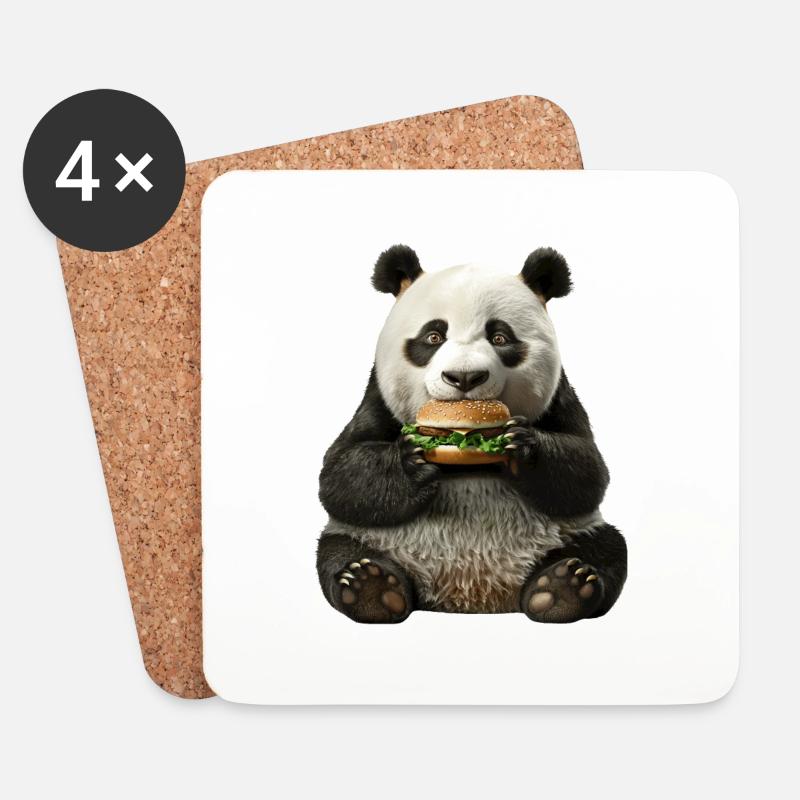 Panda - Untersetzer (4er-Set) - Weiß